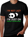 Lazy Panda Energy Saving Mode Graphic T-Shirt
