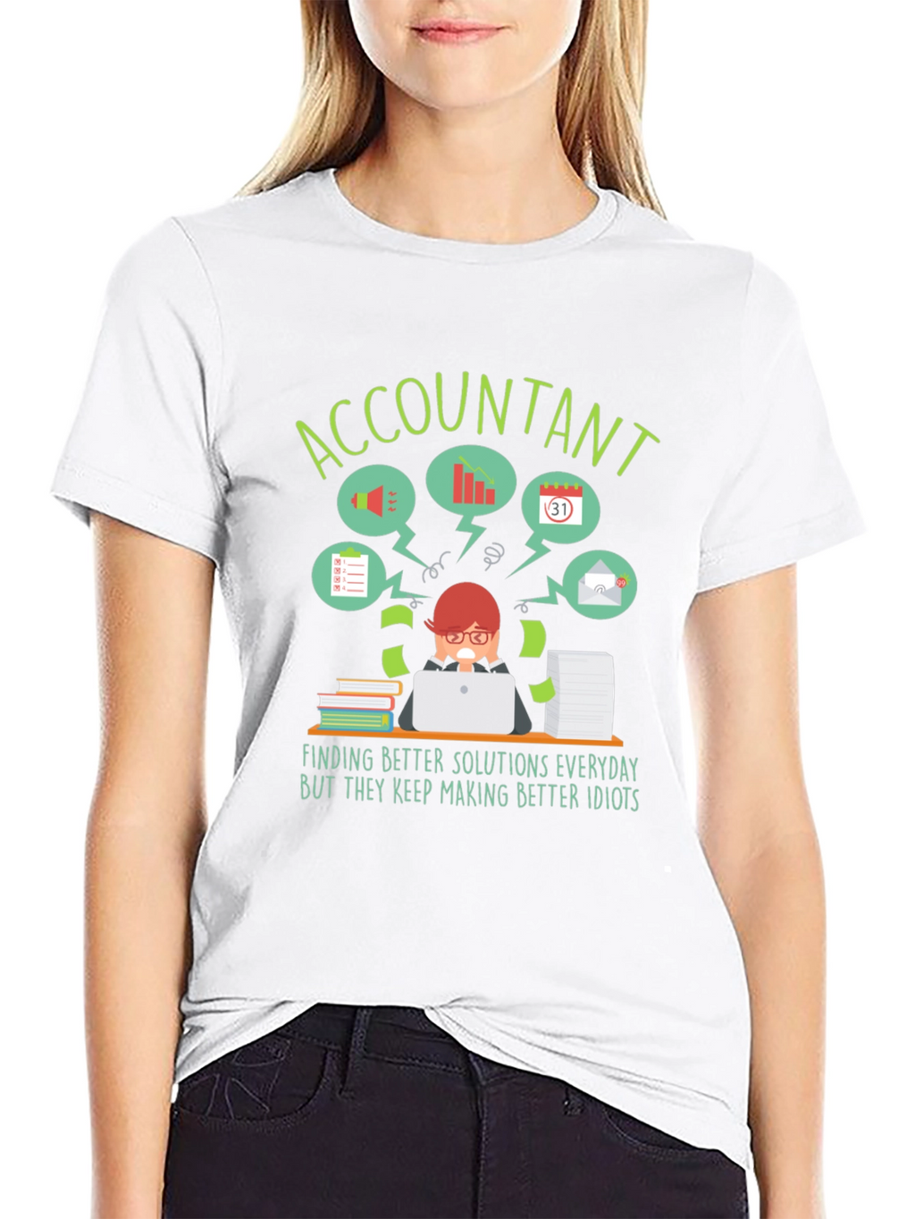 Accountant T-Shirt: Finding Better Solutions Funny Work Tee