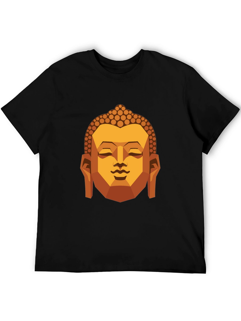 Geometric Buddha Graphic T-Shirt - Black