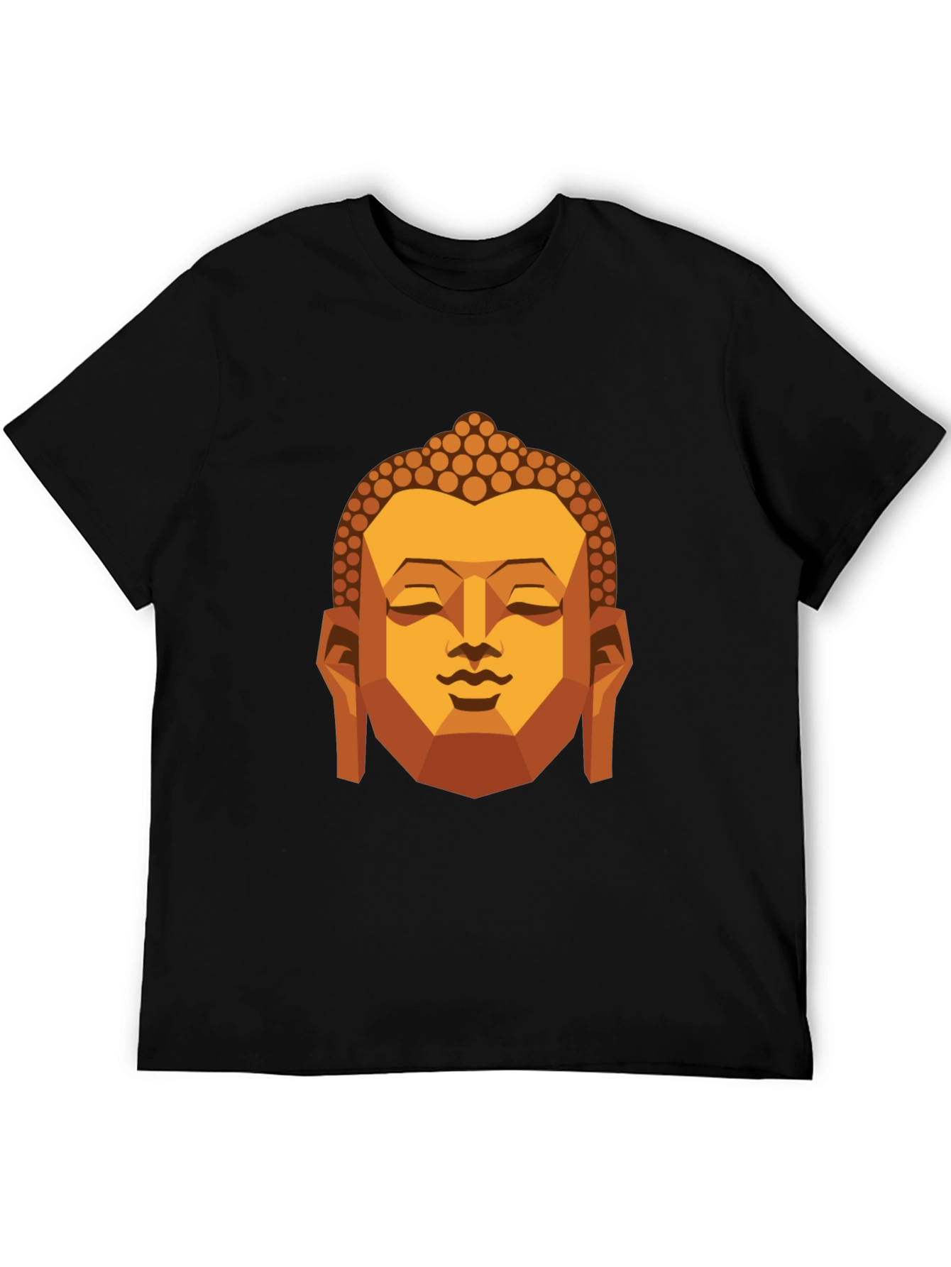 Geometric Buddha Graphic T-Shirt - Black