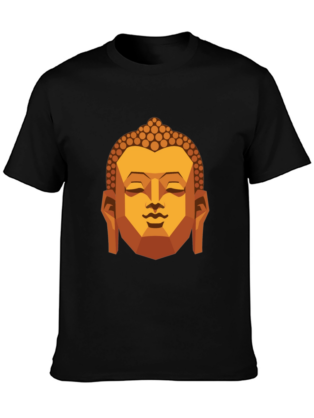 Geometric Buddha Graphic T-Shirt - Black