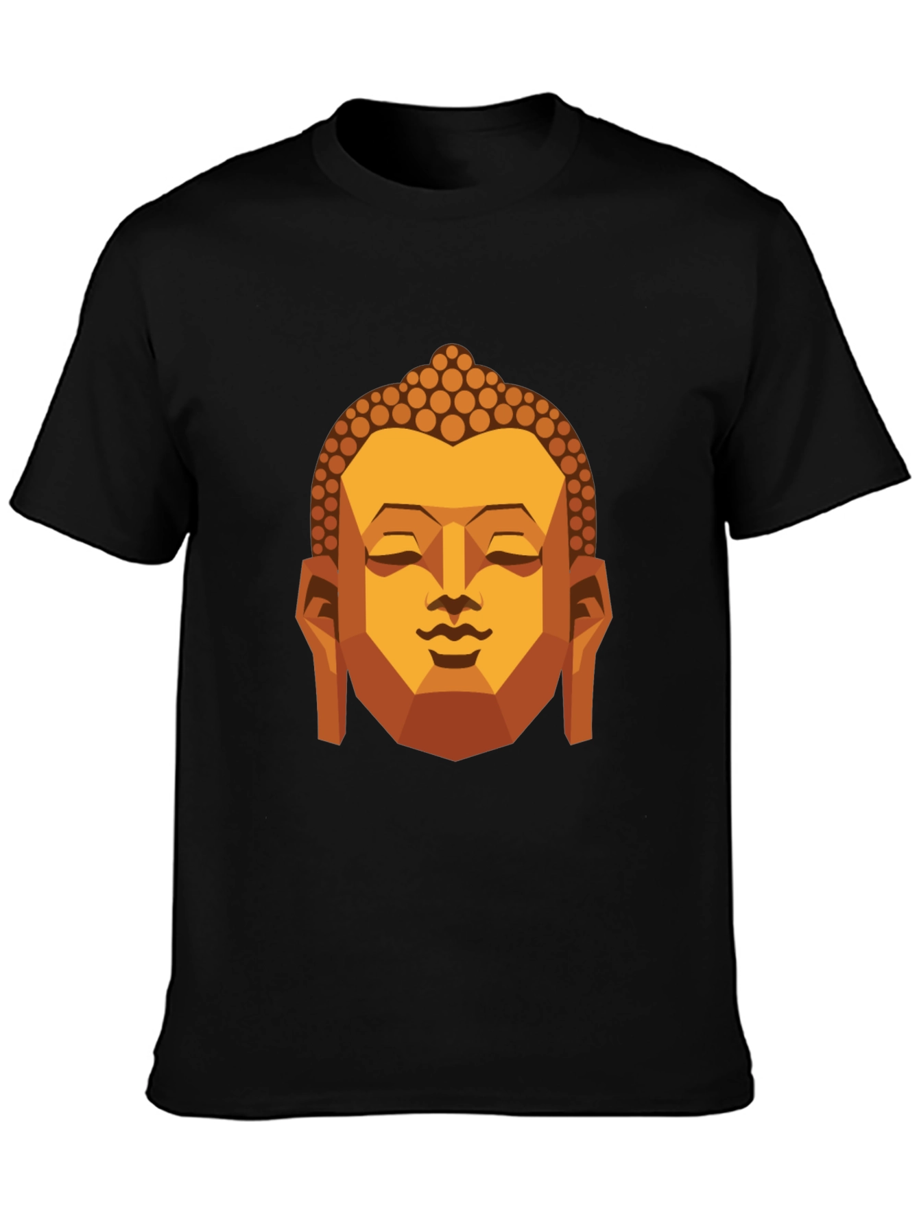 Geometric Buddha Graphic T-Shirt - Black