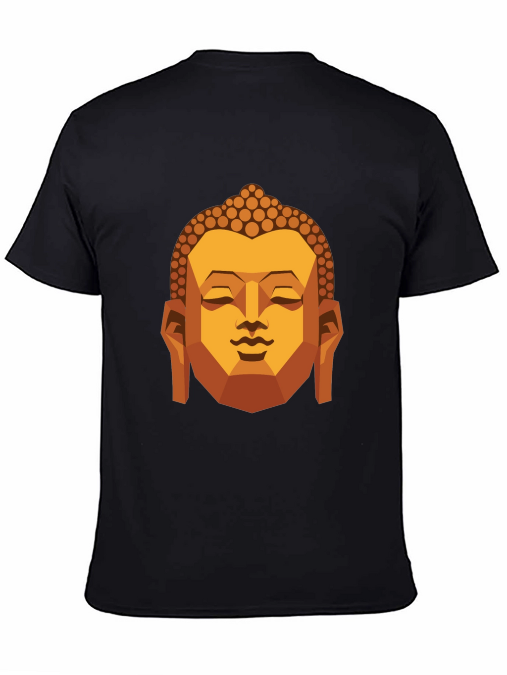 Geometric Buddha Graphic T-Shirt - Black