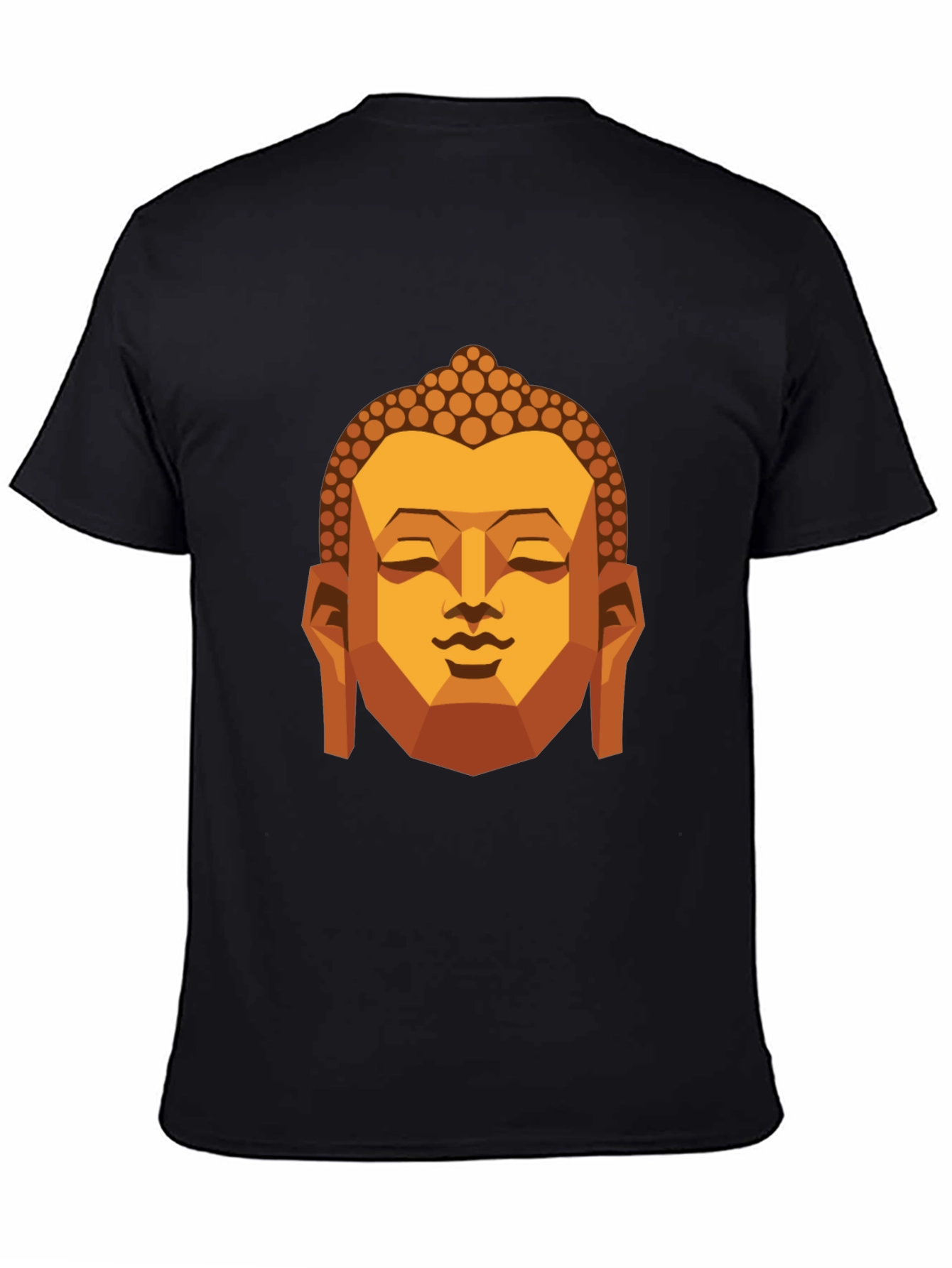 Geometric Buddha Graphic T-Shirt - Black