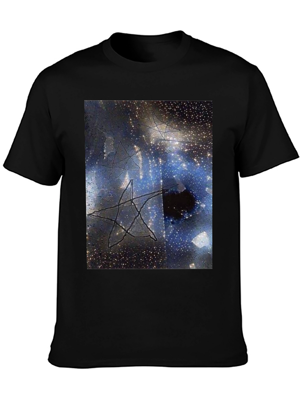 Cosmic Star Graphic Tee - Black Cotton T-Shirt