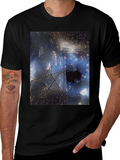 Cosmic Star Graphic Tee - Black Cotton T-Shirt