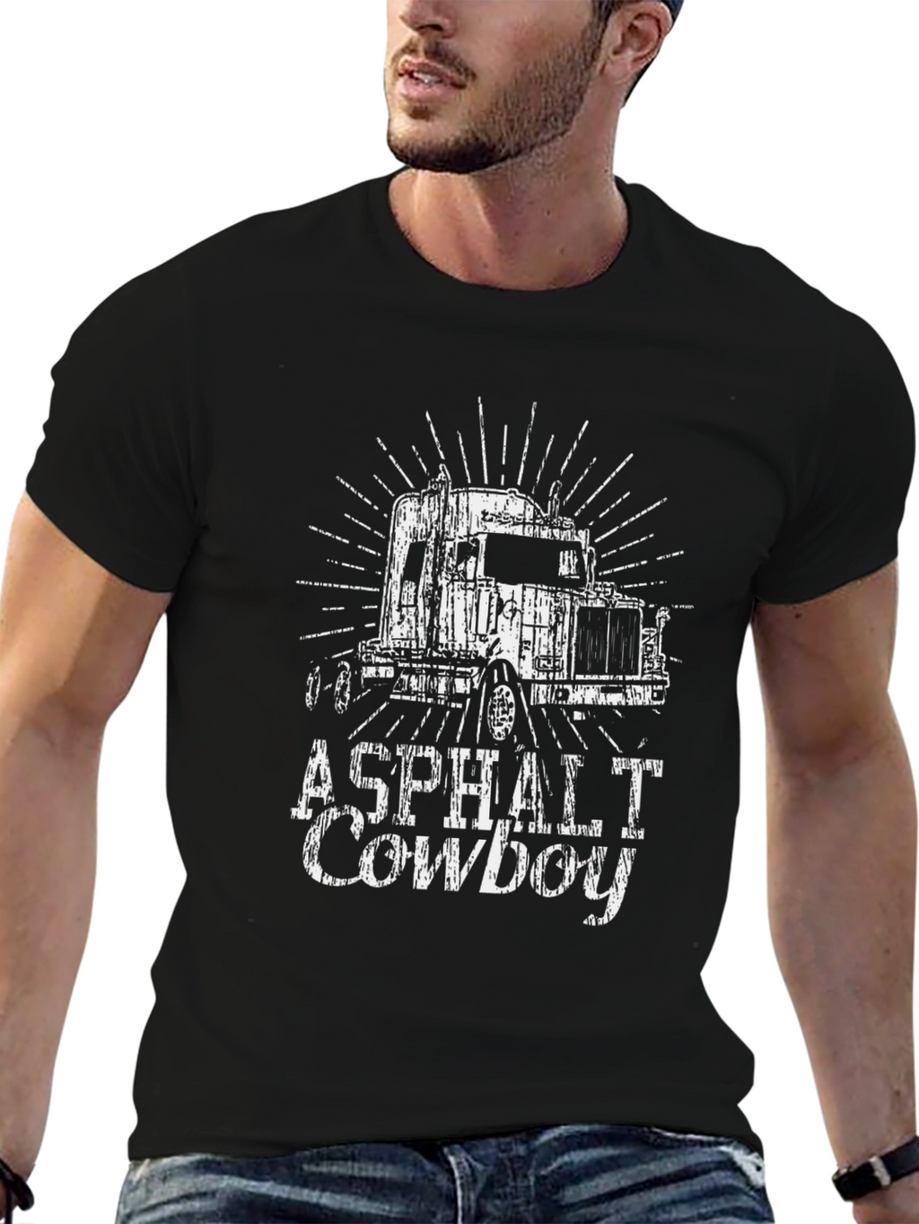 Asphalt Cowboy Trucker Graphic Tee