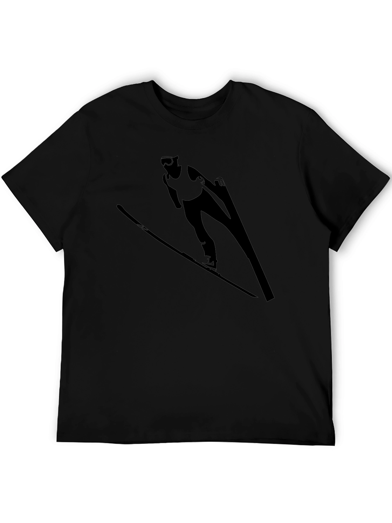 Ski Jumper Graphic Black T-Shirt