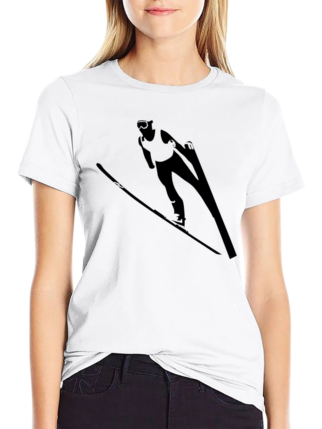 Ski Jumper Graphic Black T-Shirt