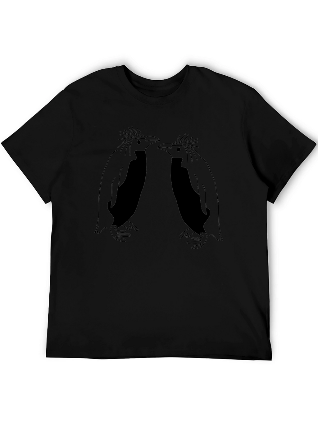 Penguin Graphic Tee - Black Crew Neck Shirt