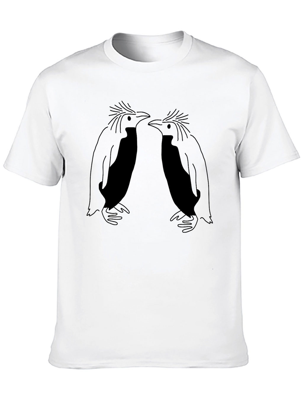 Penguin Graphic Tee - Black Crew Neck Shirt