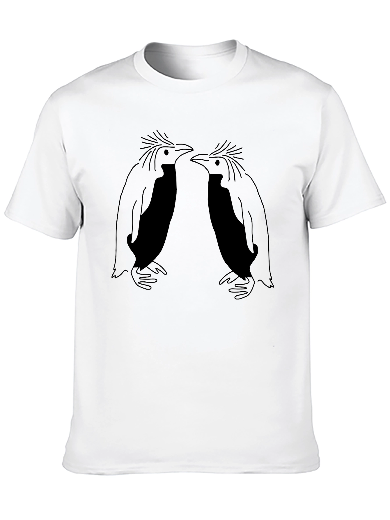 Penguin Graphic Tee - Black Crew Neck Shirt