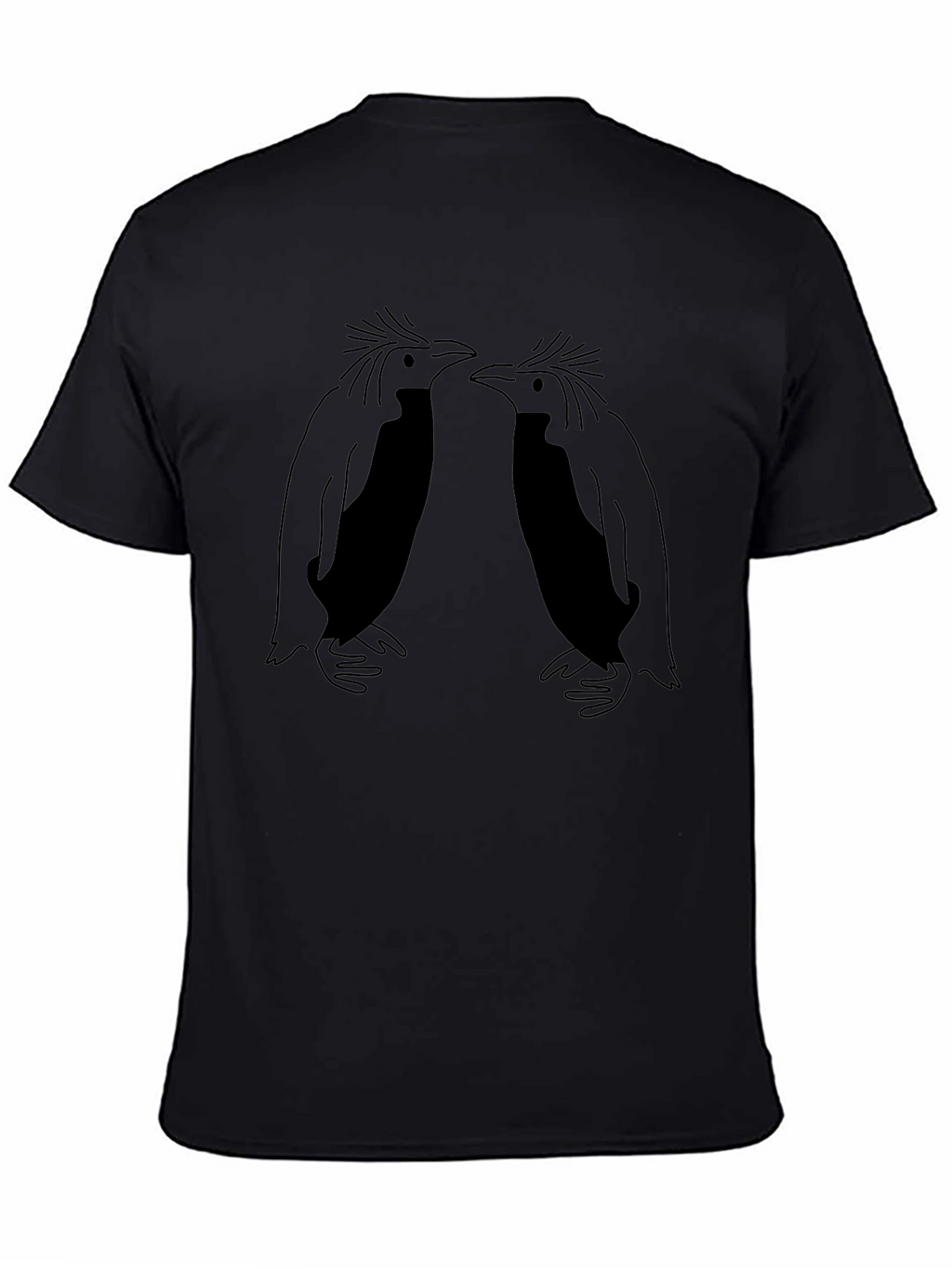 Penguin Graphic Tee - Black Crew Neck Shirt
