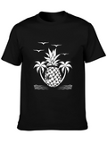 Tropical Pineapple Palm Tree Graphic Tee