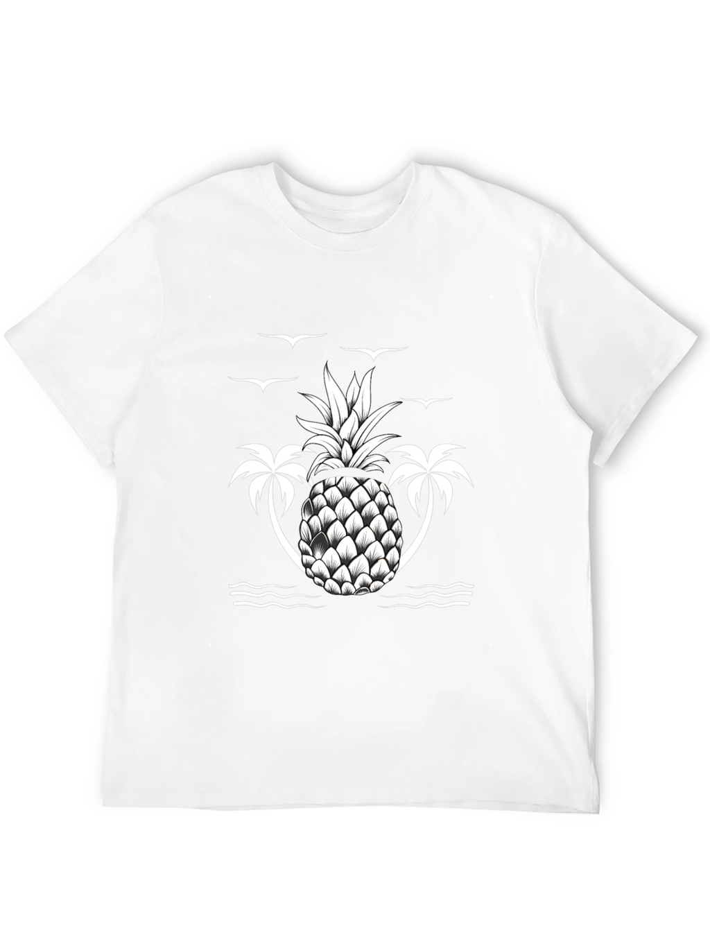 Tropical Pineapple Palm Tree Graphic Tee