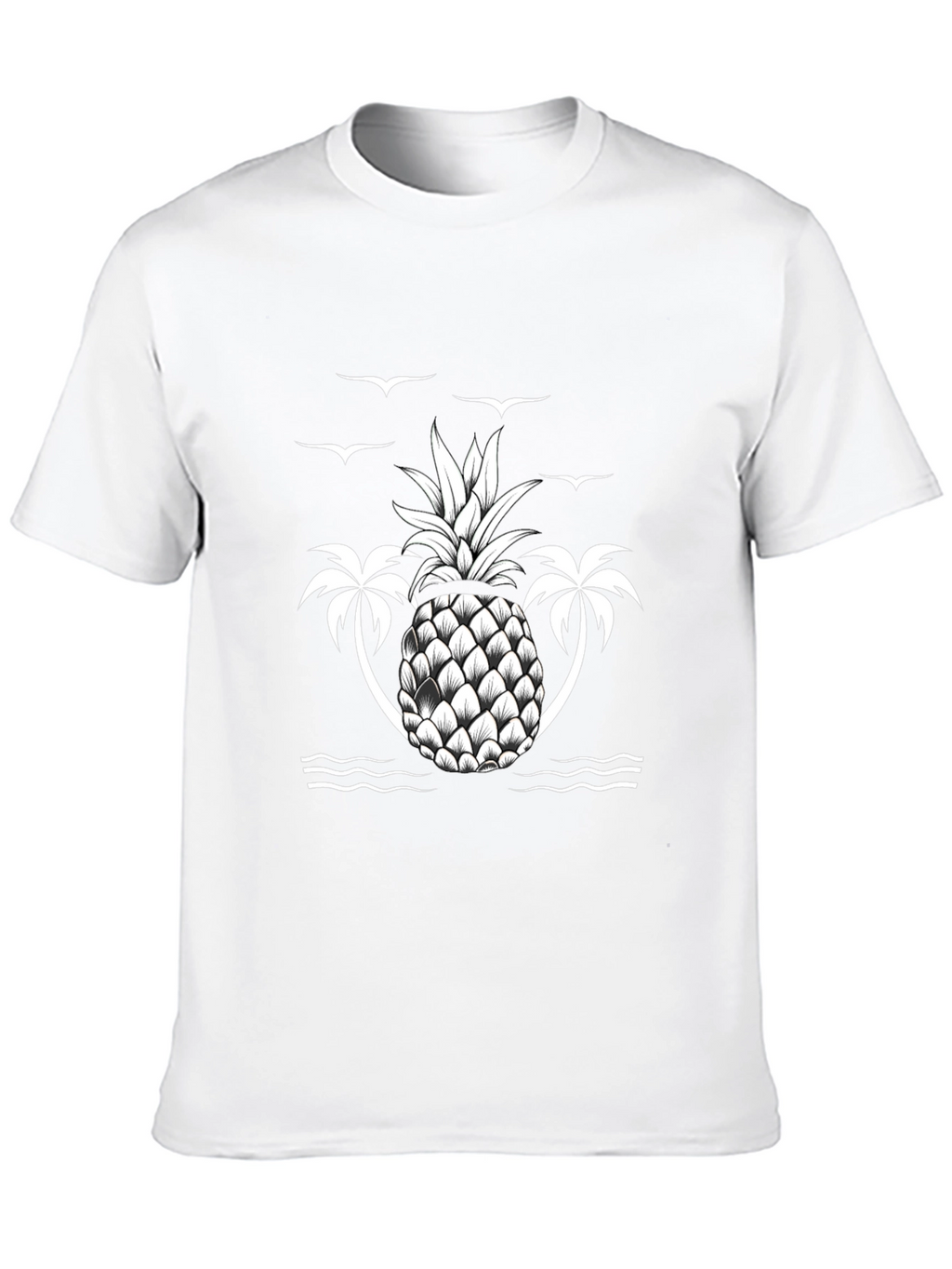 Tropical Pineapple Palm Tree Graphic Tee
