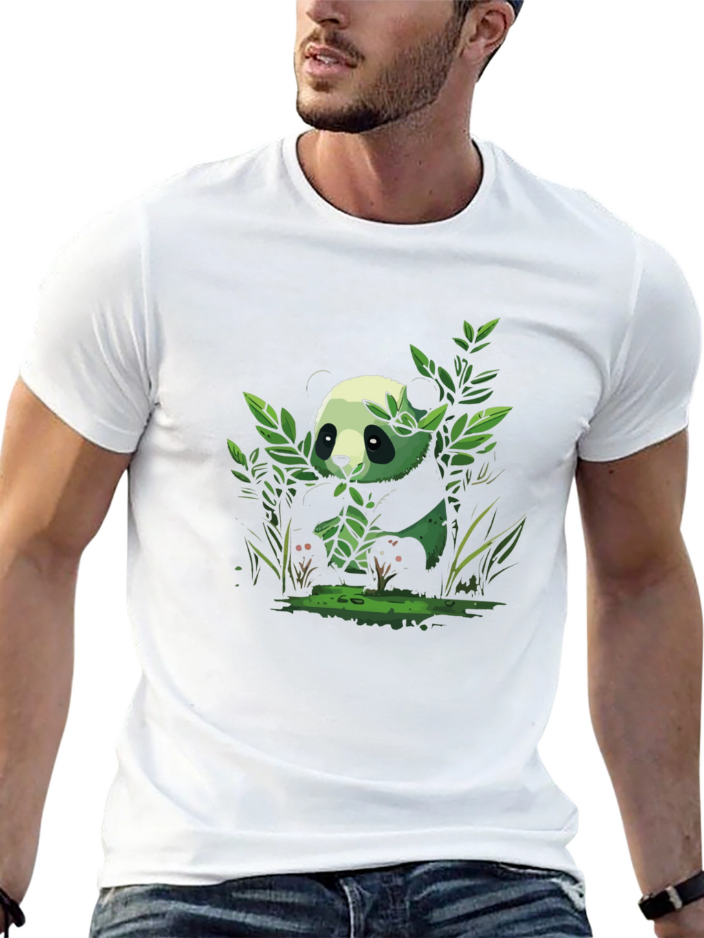 Panda Graphic Tee - Black Cotton Comfort