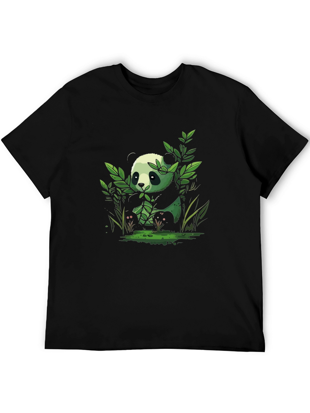 Panda Graphic Tee - Black Cotton Comfort