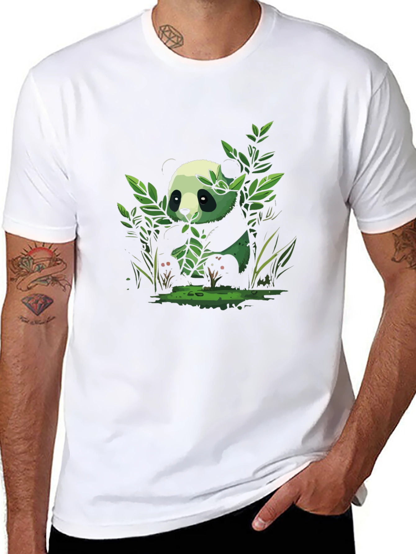 Panda Graphic Tee - Black Cotton Comfort