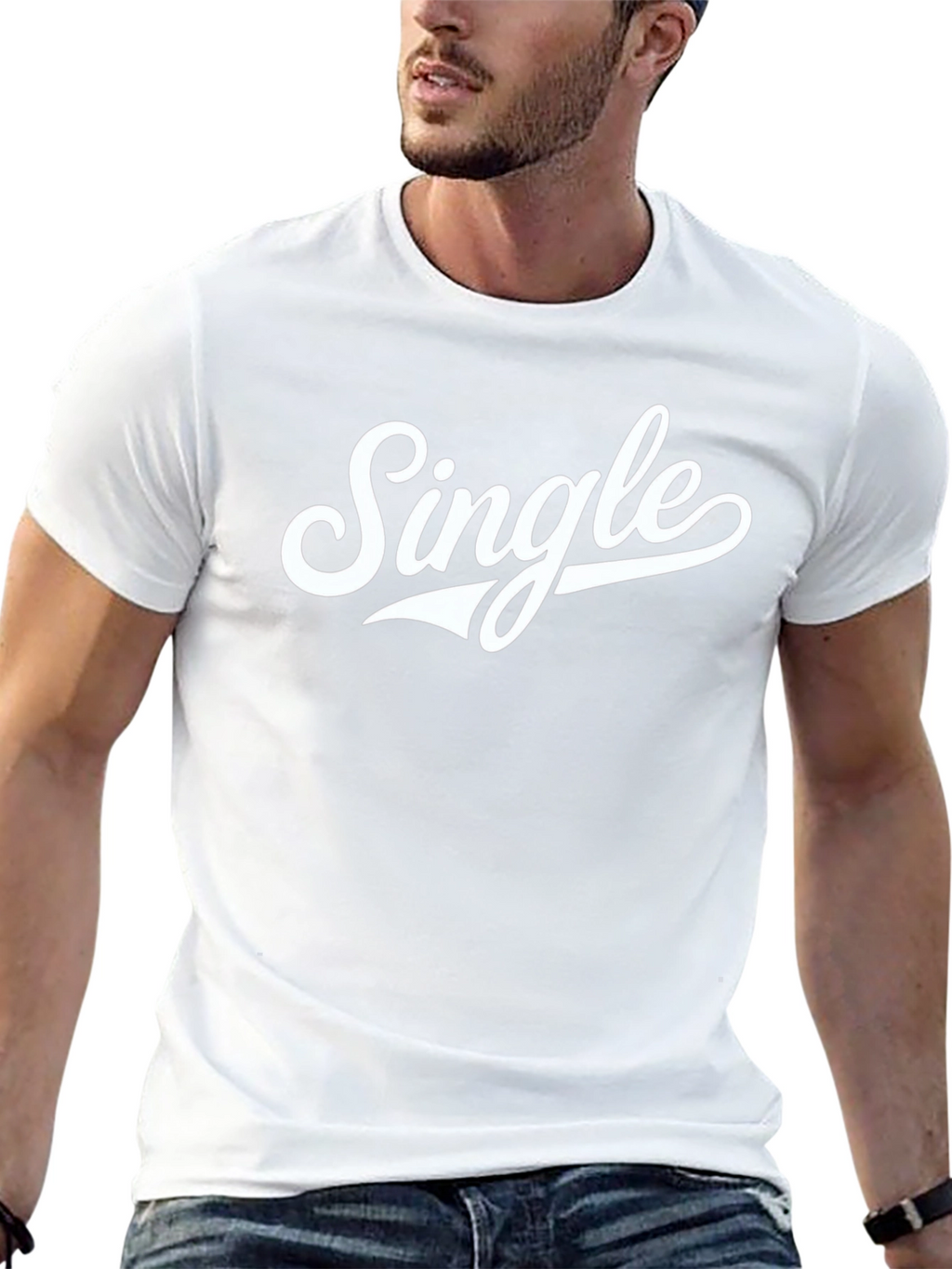 Single Graphic Tee - Black Cotton Blend