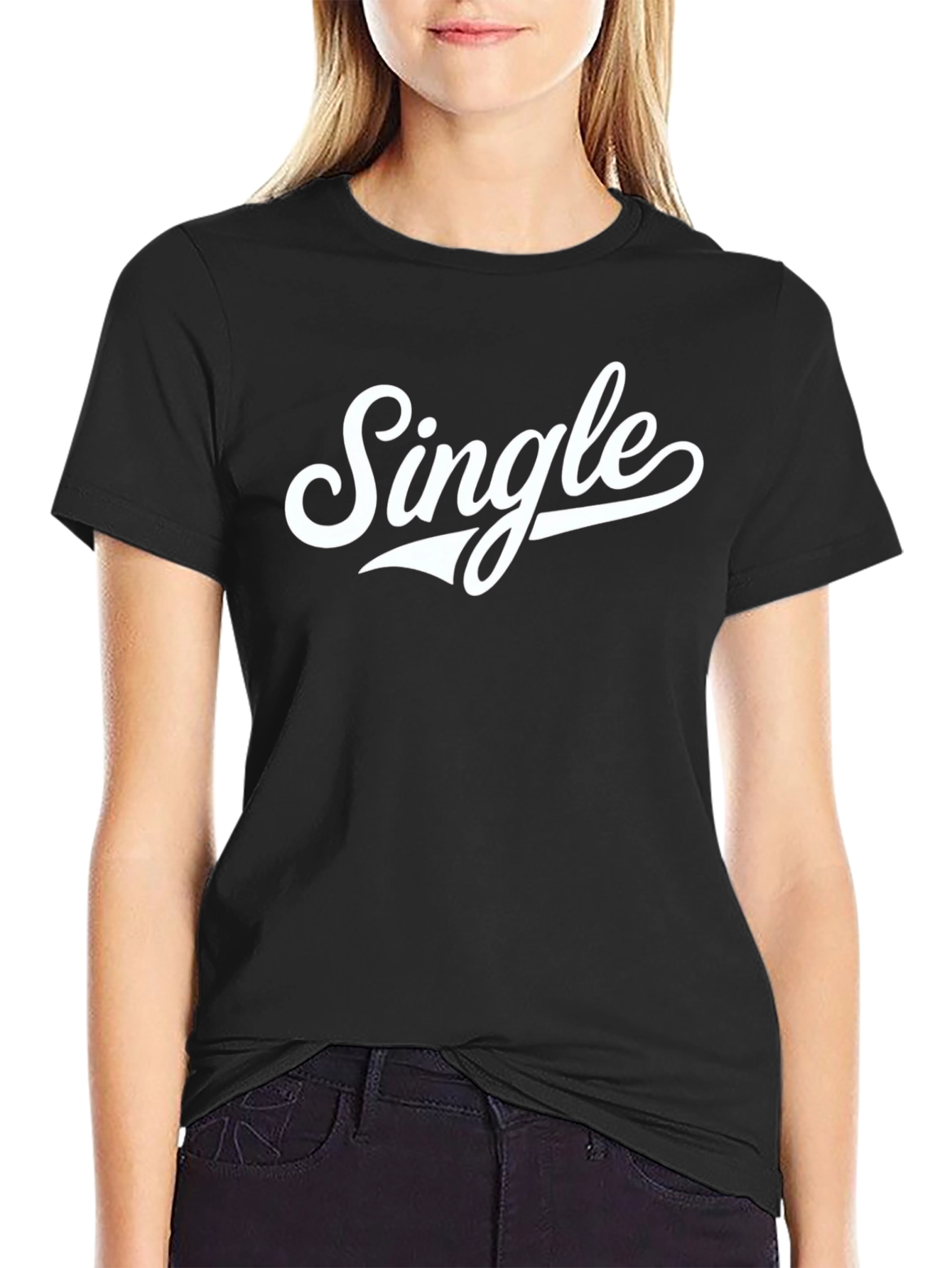 Single Graphic Tee - Black Cotton Blend