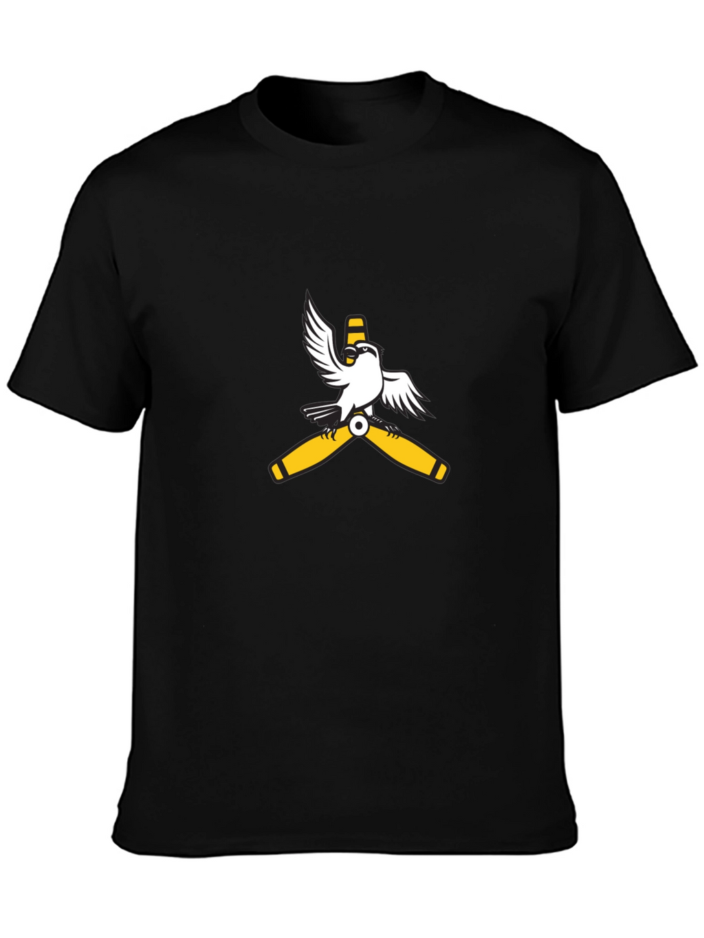 Aviator Bird Graphic Tee - Black
