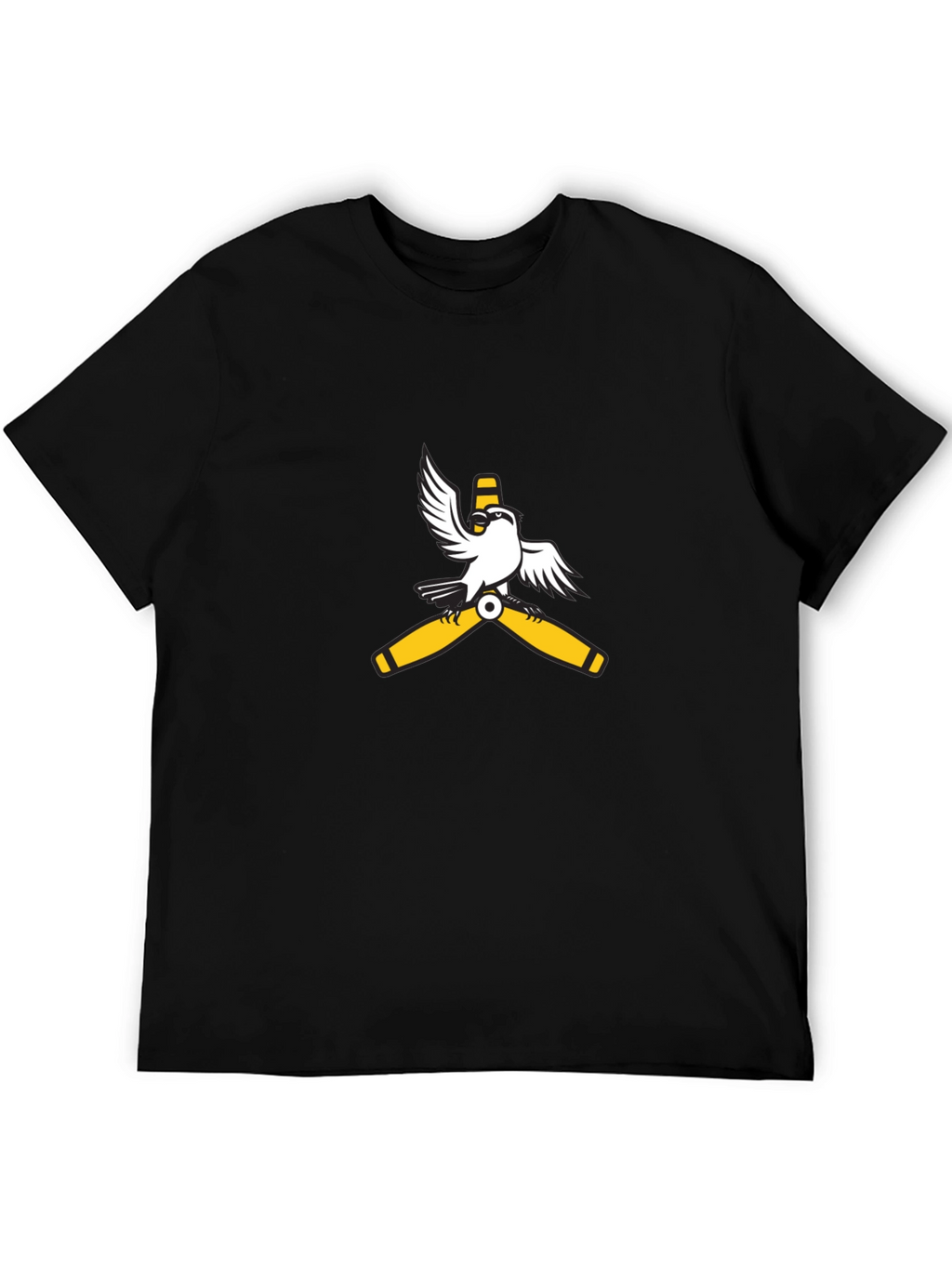 Aviator Bird Graphic Tee - Black