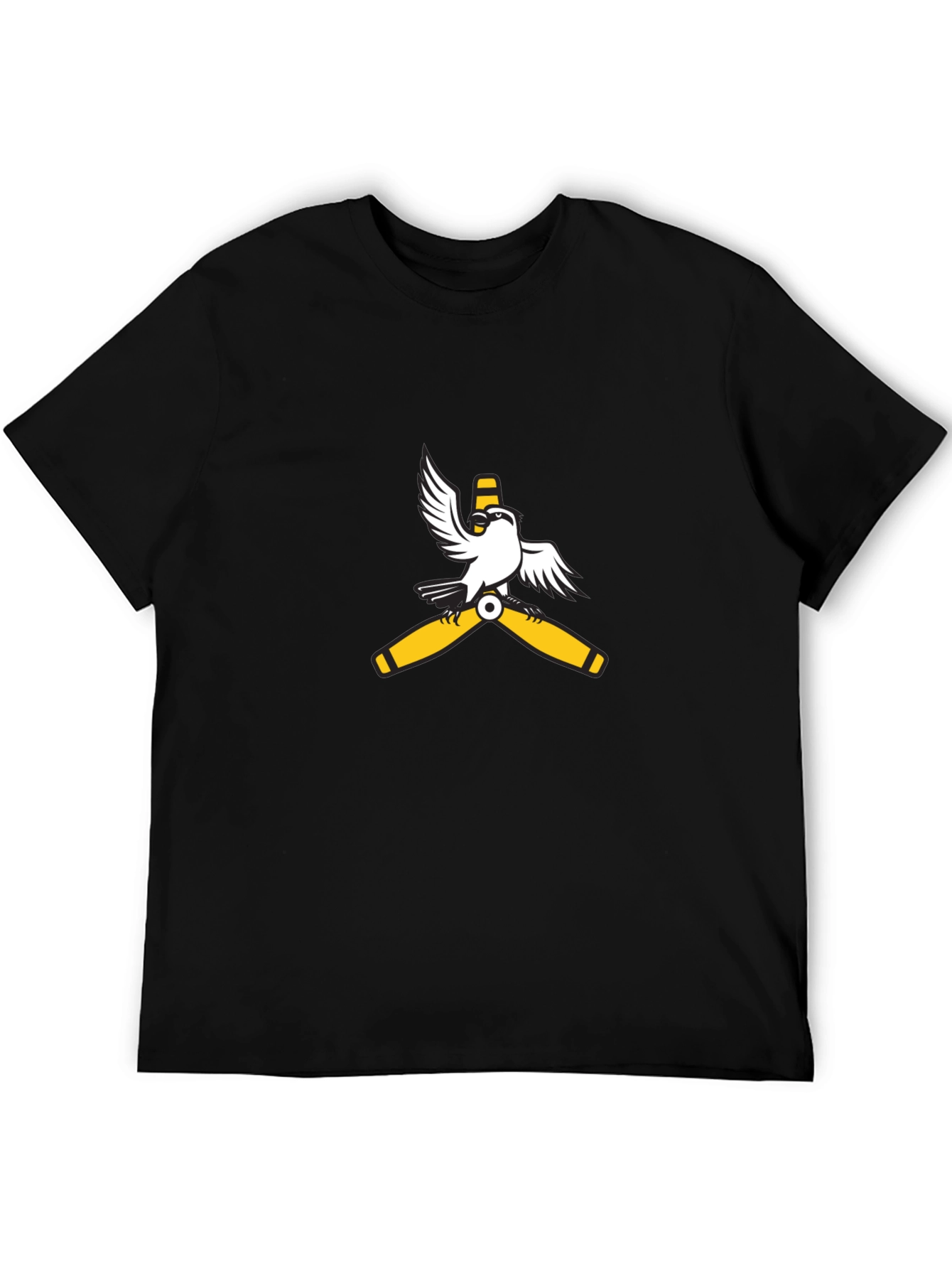 Aviator Bird Graphic Tee - Black