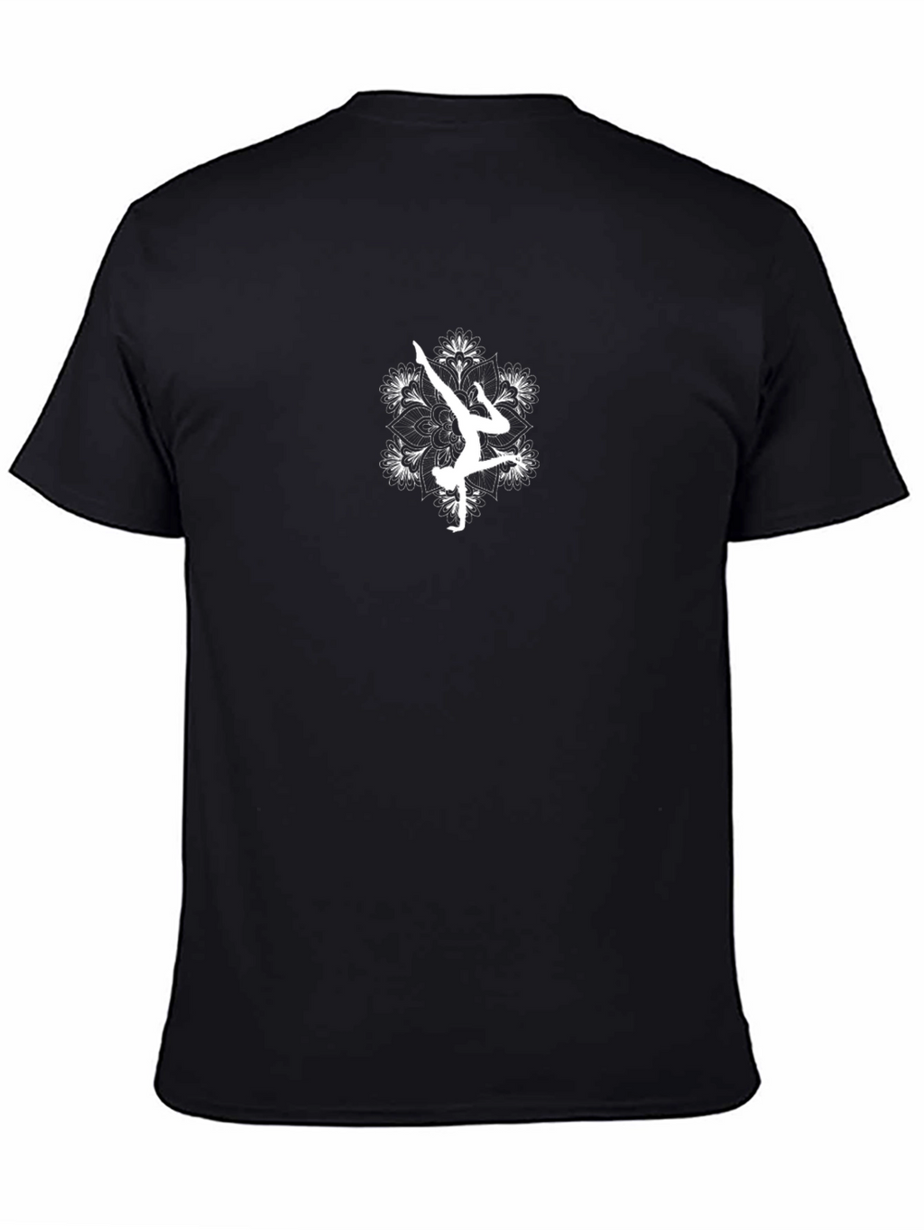 Yoga Mandala Graphic Tee - Black Cotton T-Shirt