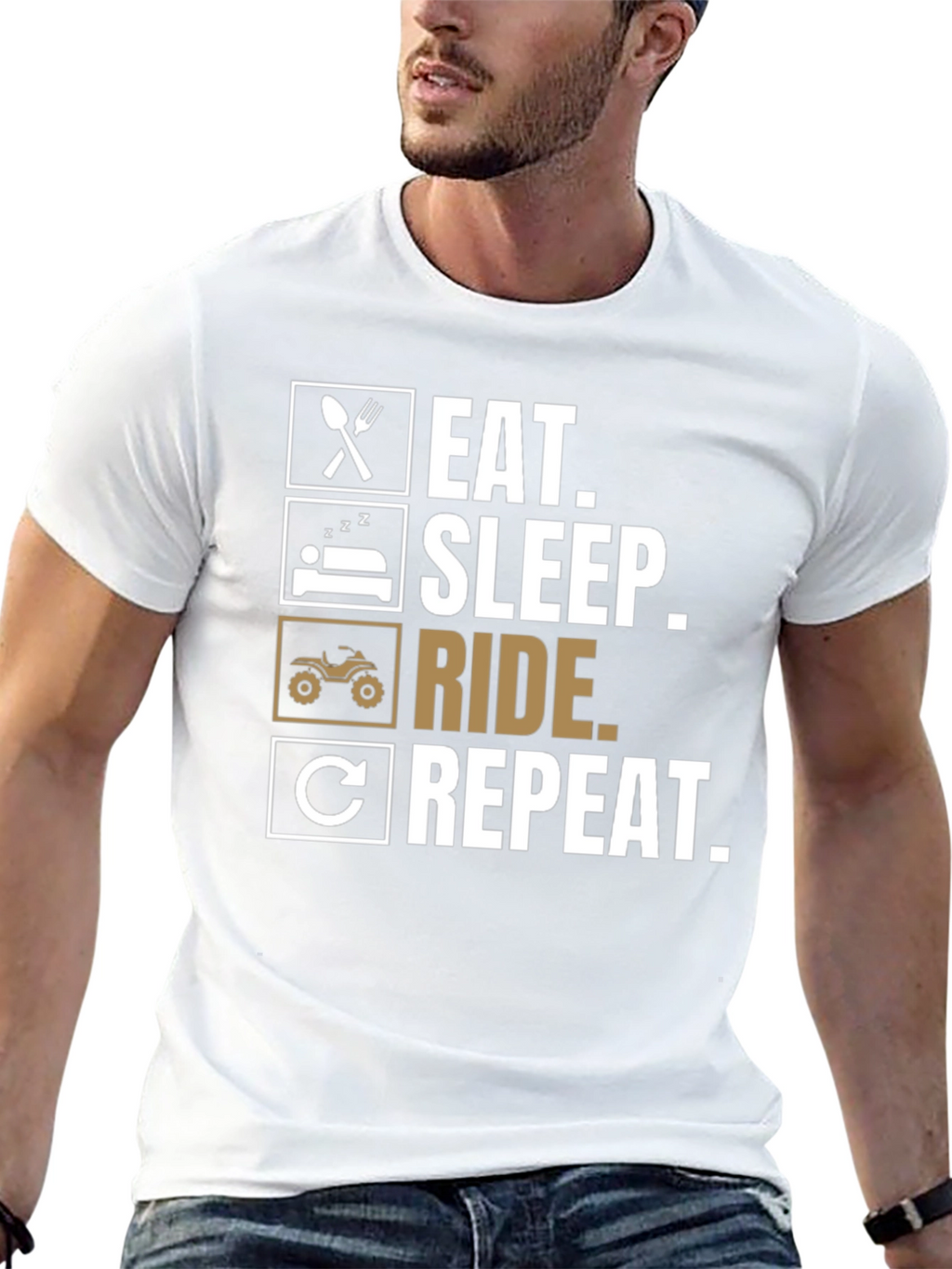 Eat Sleep Ride Repeat T-Shirt ATV Rider Tee