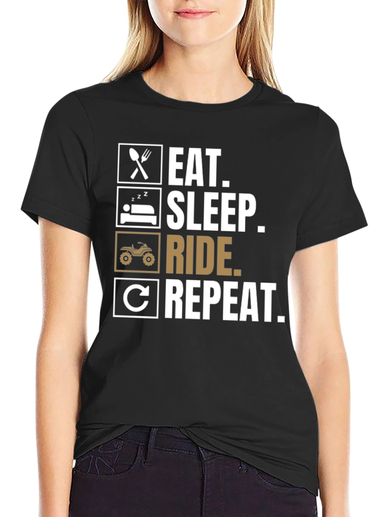 Eat Sleep Ride Repeat T-Shirt ATV Rider Tee