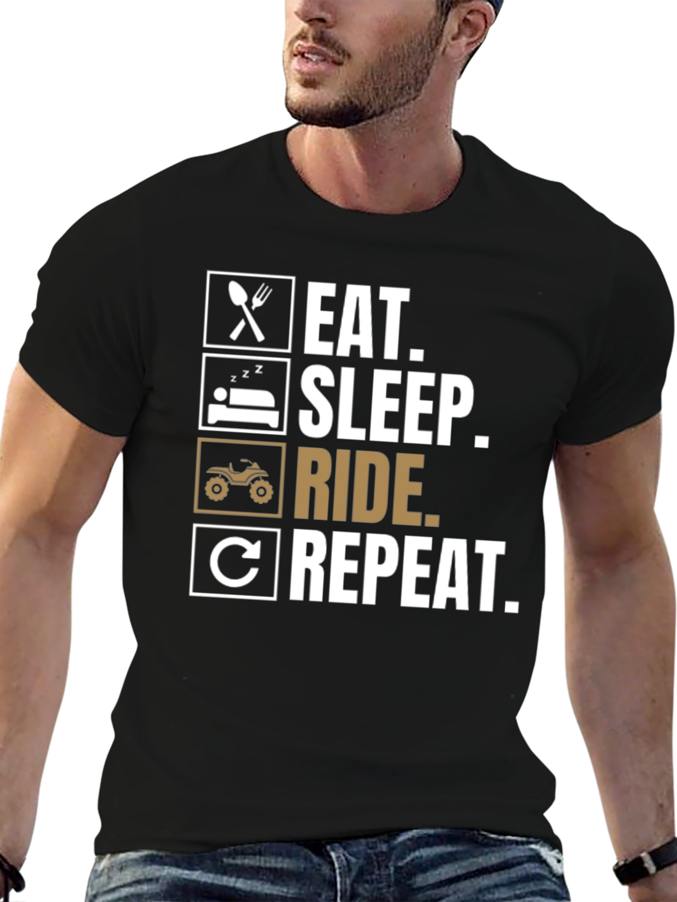 Eat Sleep Ride Repeat T-Shirt ATV Rider Tee