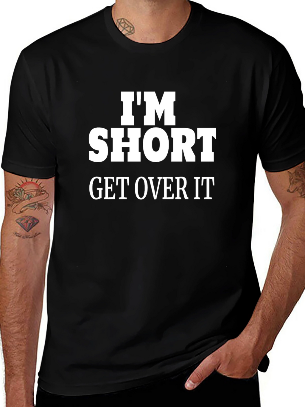 Im Short Get Over It Funny Graphic Tee
