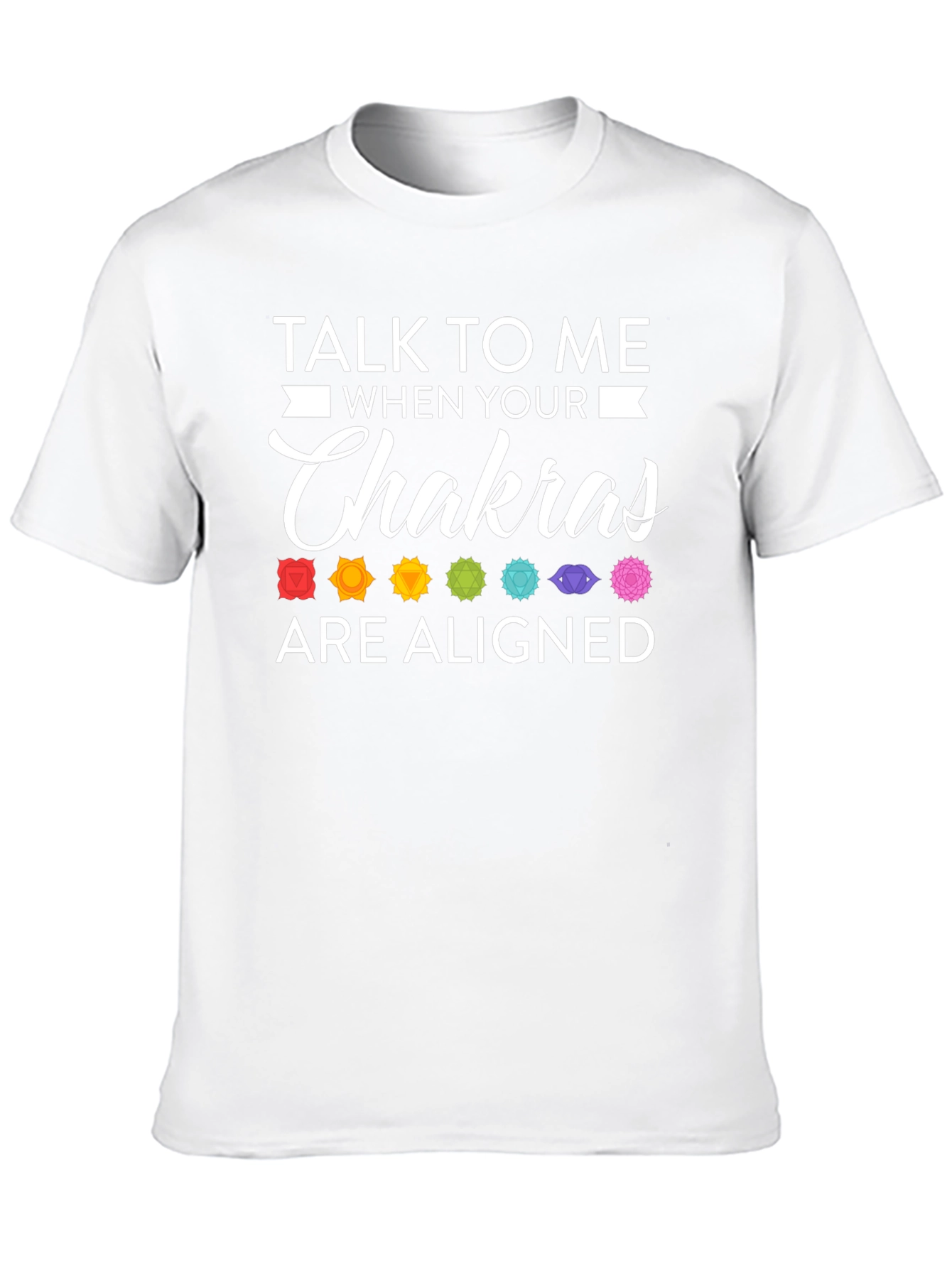 Aligned Chakras Graphic T-Shirt Black Cotton Blend