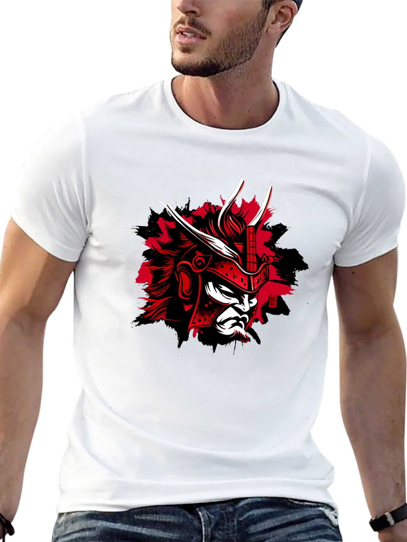 Samurai Warrior Graphic T-Shirt - Bold Style