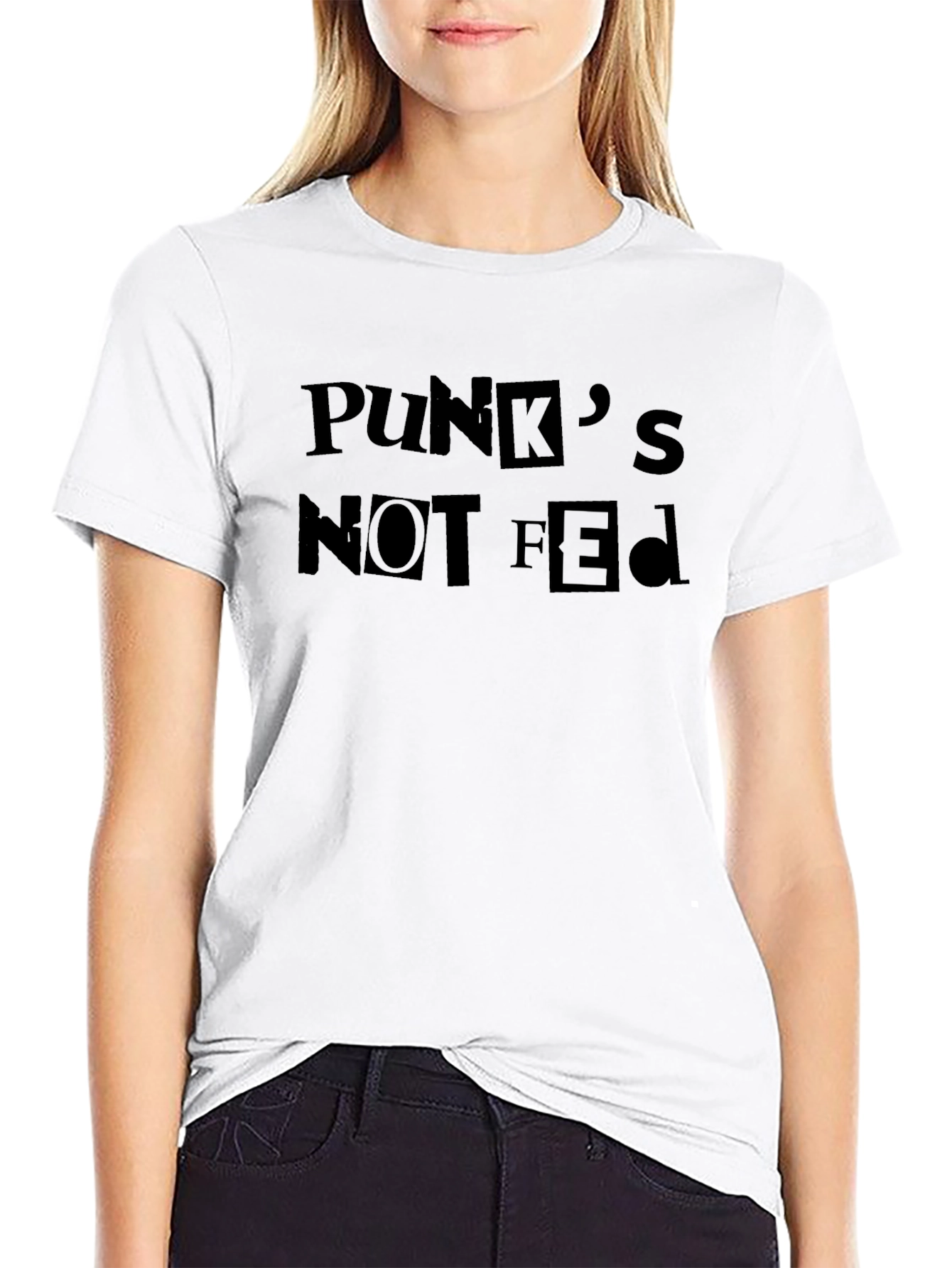 Punks Not Fed Graphic Black T-Shirt
