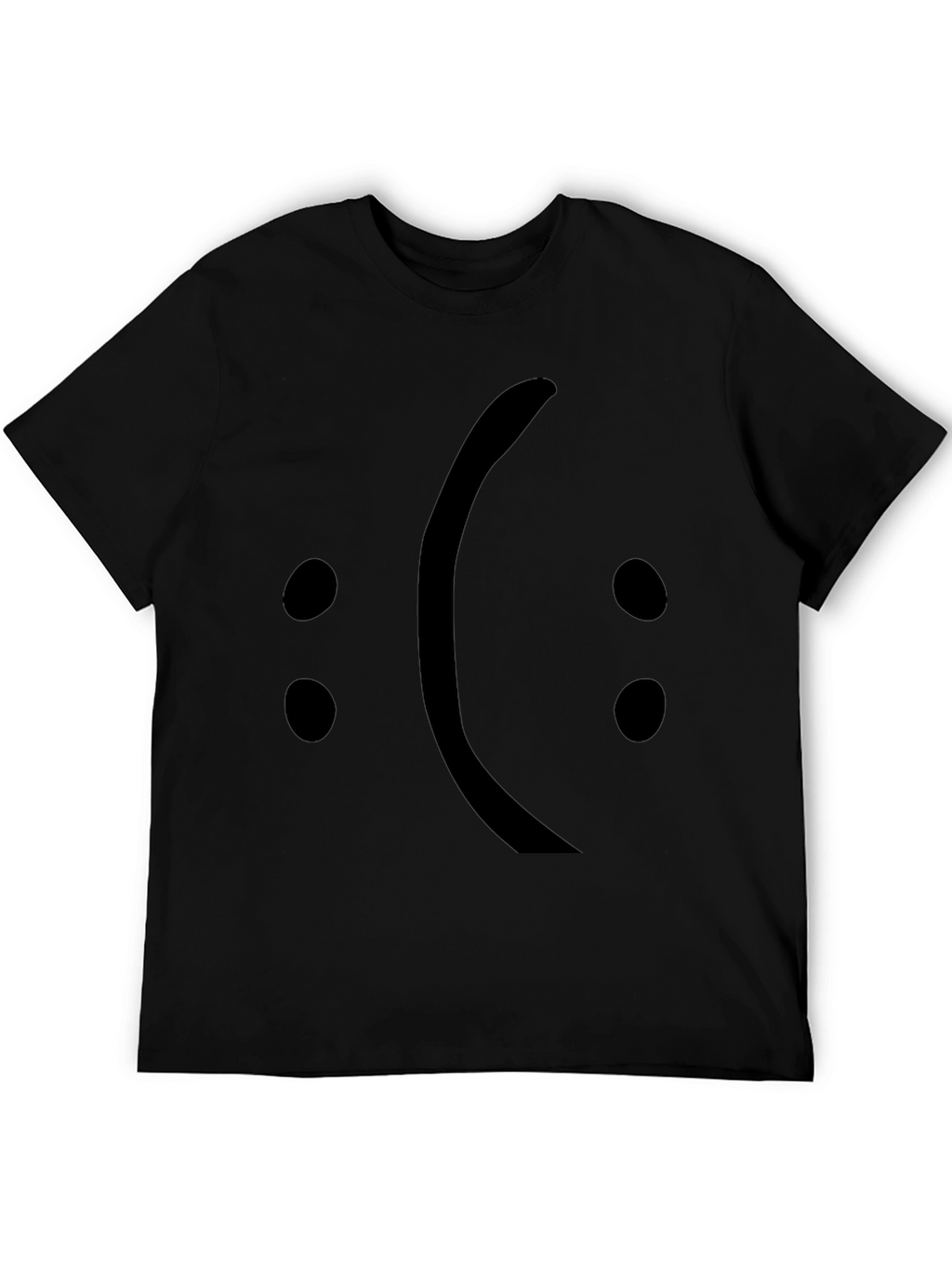 Sad Face Emoji T-Shirt - Black Graphic Tee