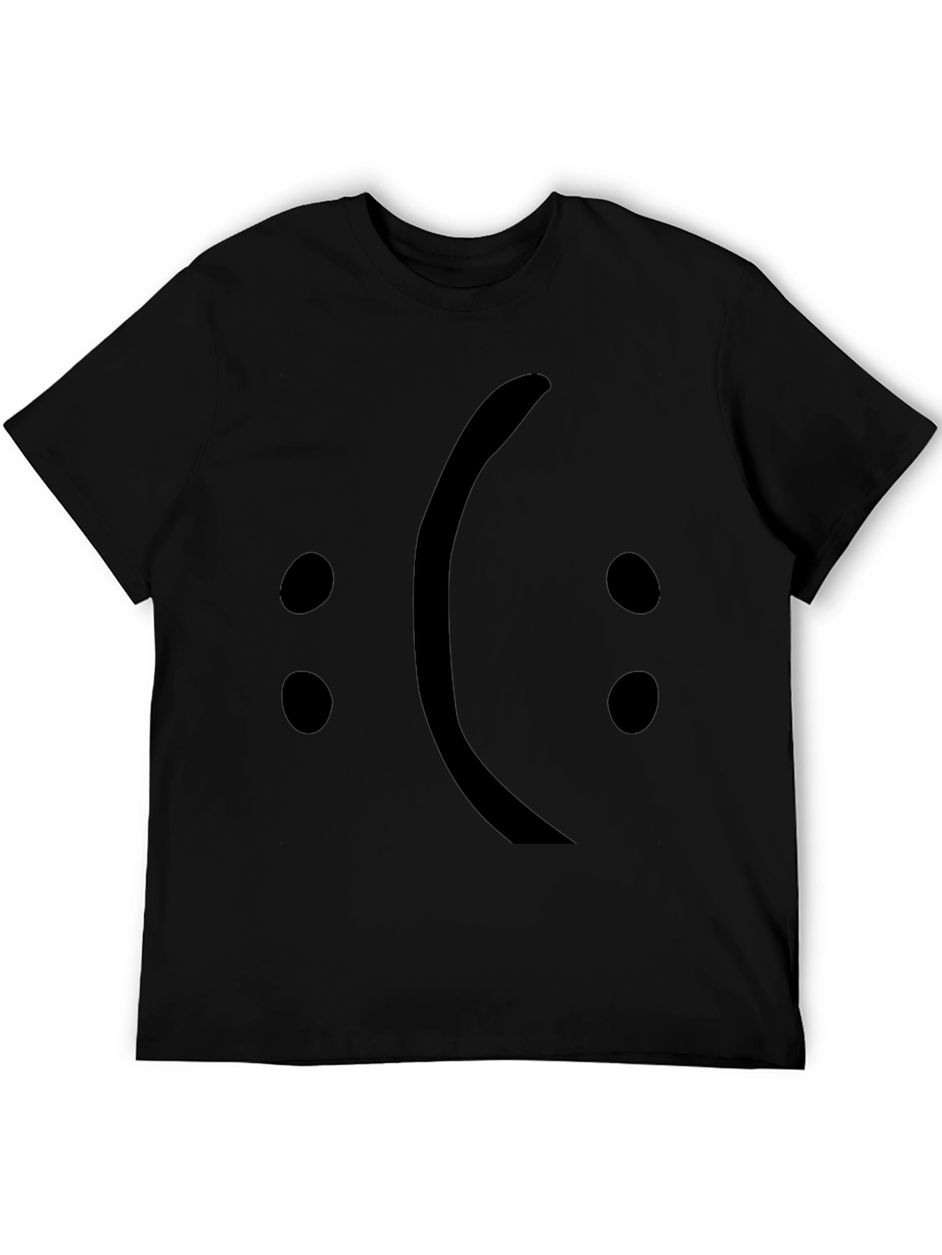 Sad Face Emoji T-Shirt - Black Graphic Tee