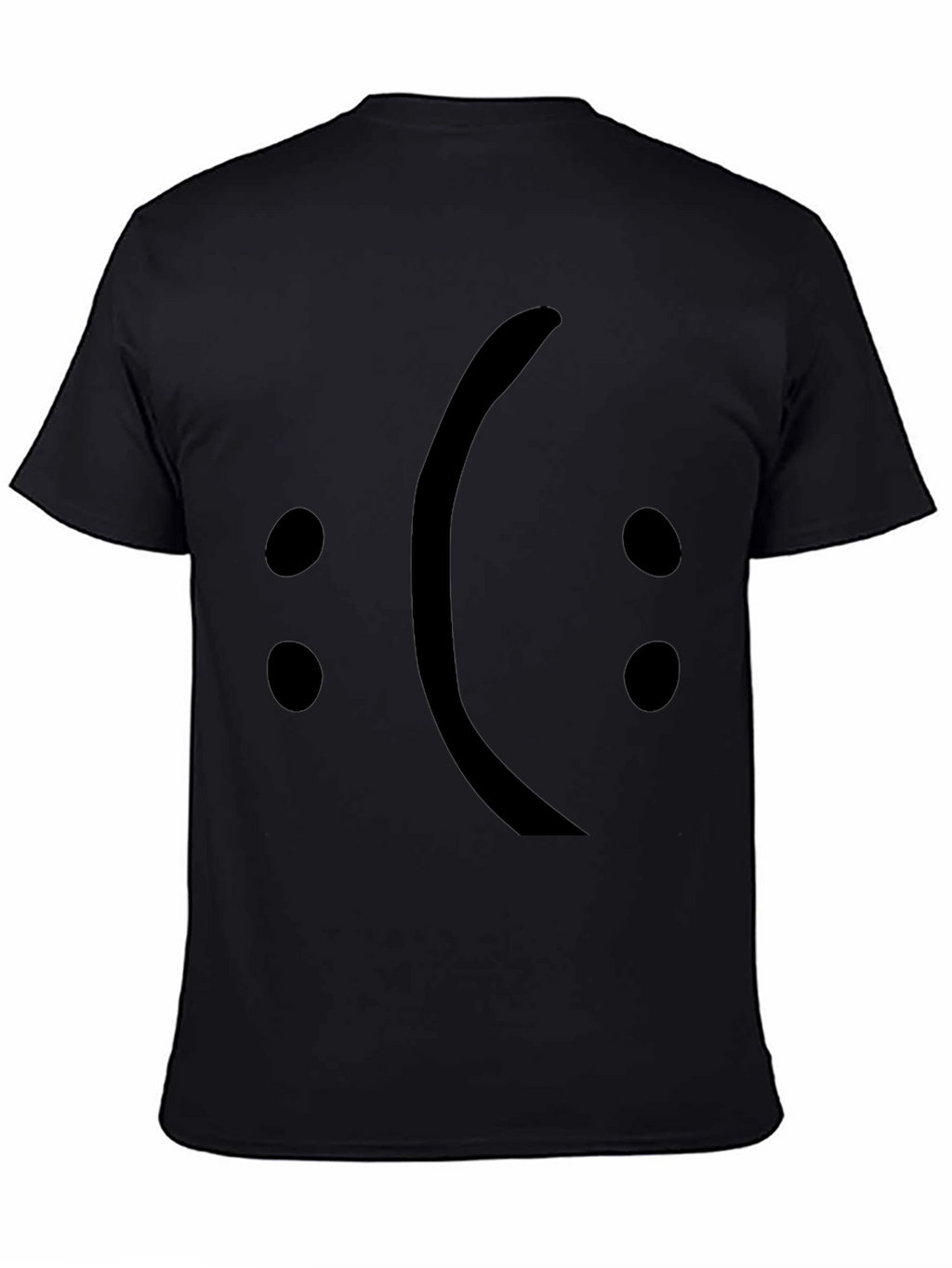 Sad Face Emoji T-Shirt - Black Graphic Tee
