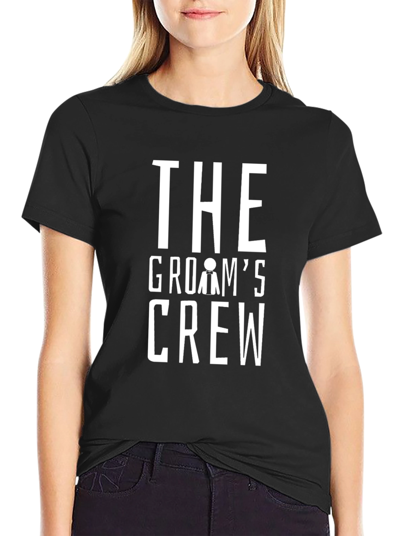 Grooms Crew T-Shirt - Black Wedding Party Tee