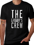 Grooms Crew T-Shirt - Black Wedding Party Tee