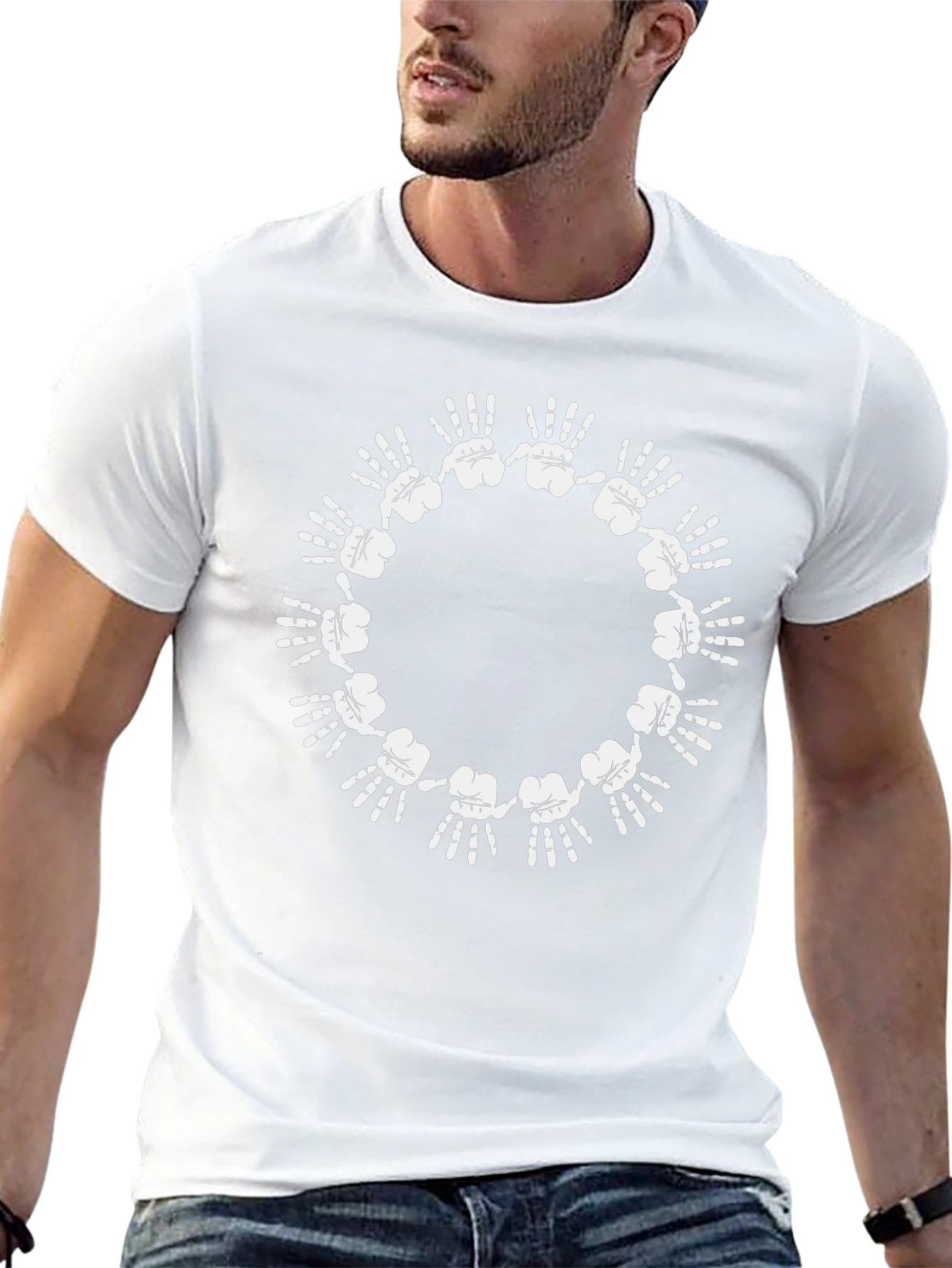 Hand Circle Graphic Black T-Shirt