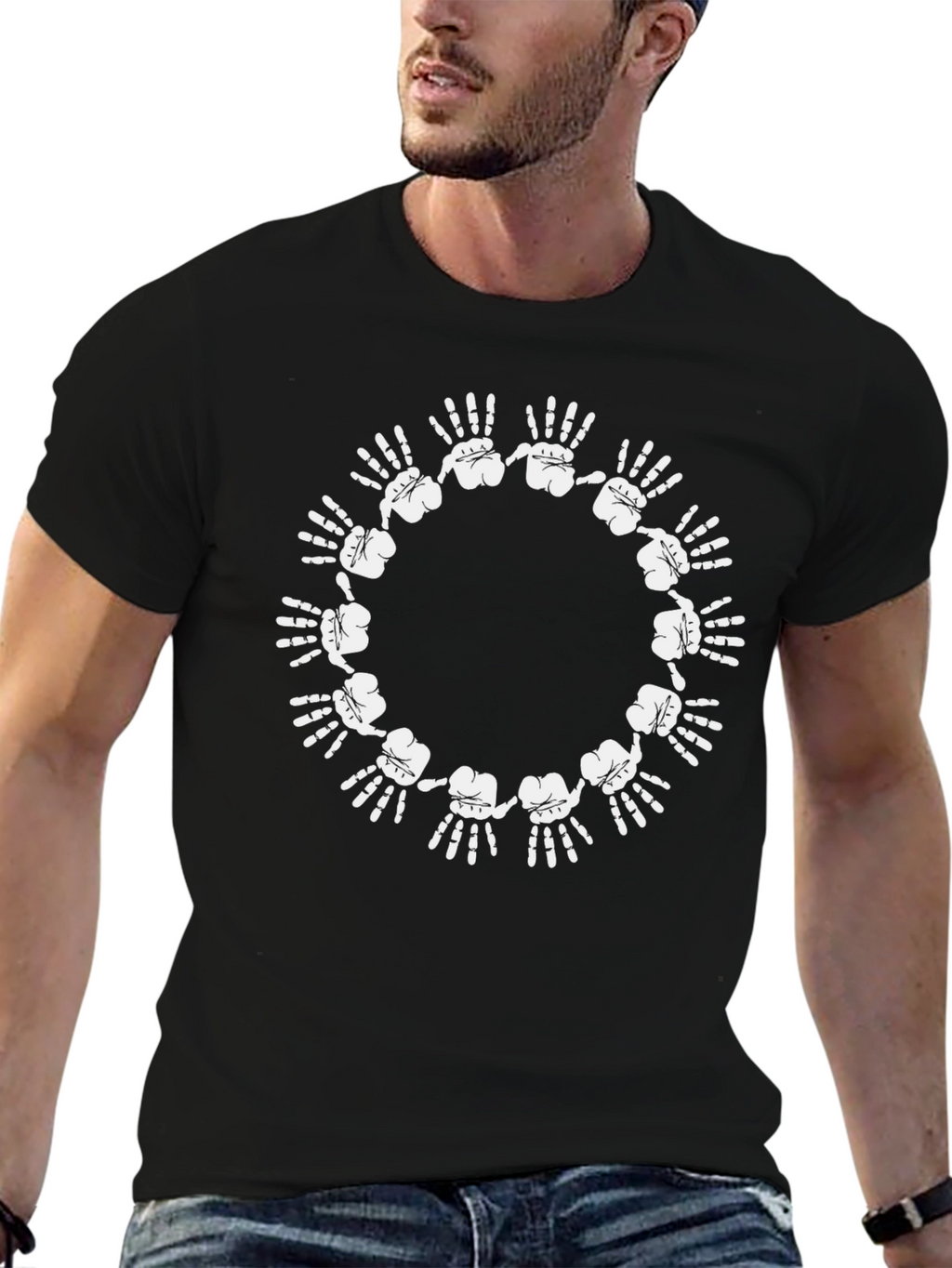 Hand Circle Graphic Black T-Shirt