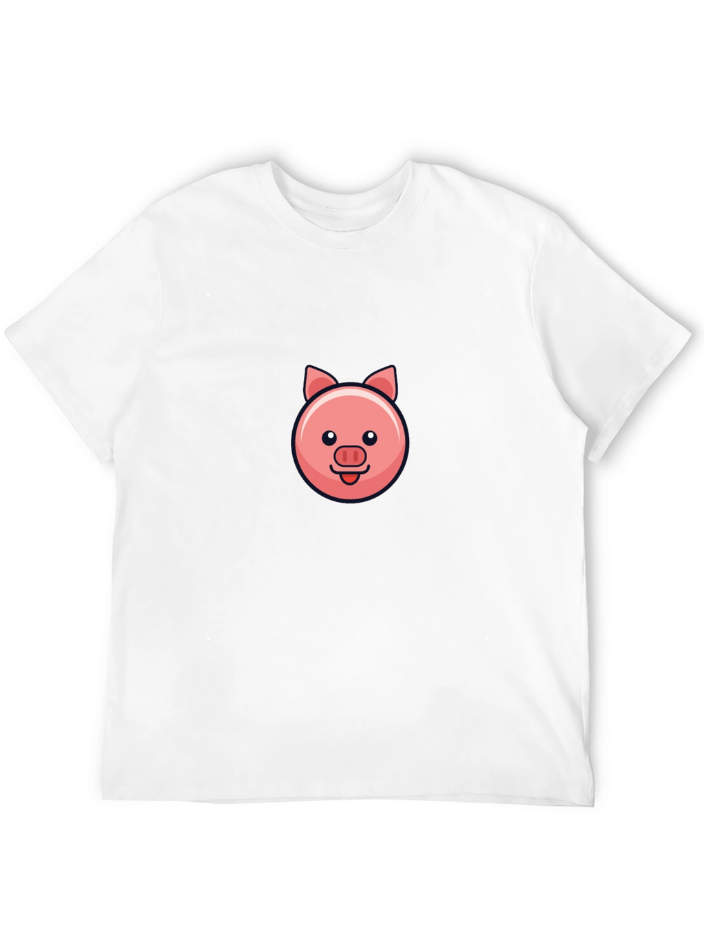 Cute Pig Face Black T-Shirt