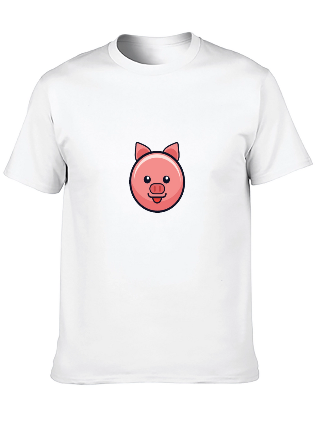 Cute Pig Face Black T-Shirt