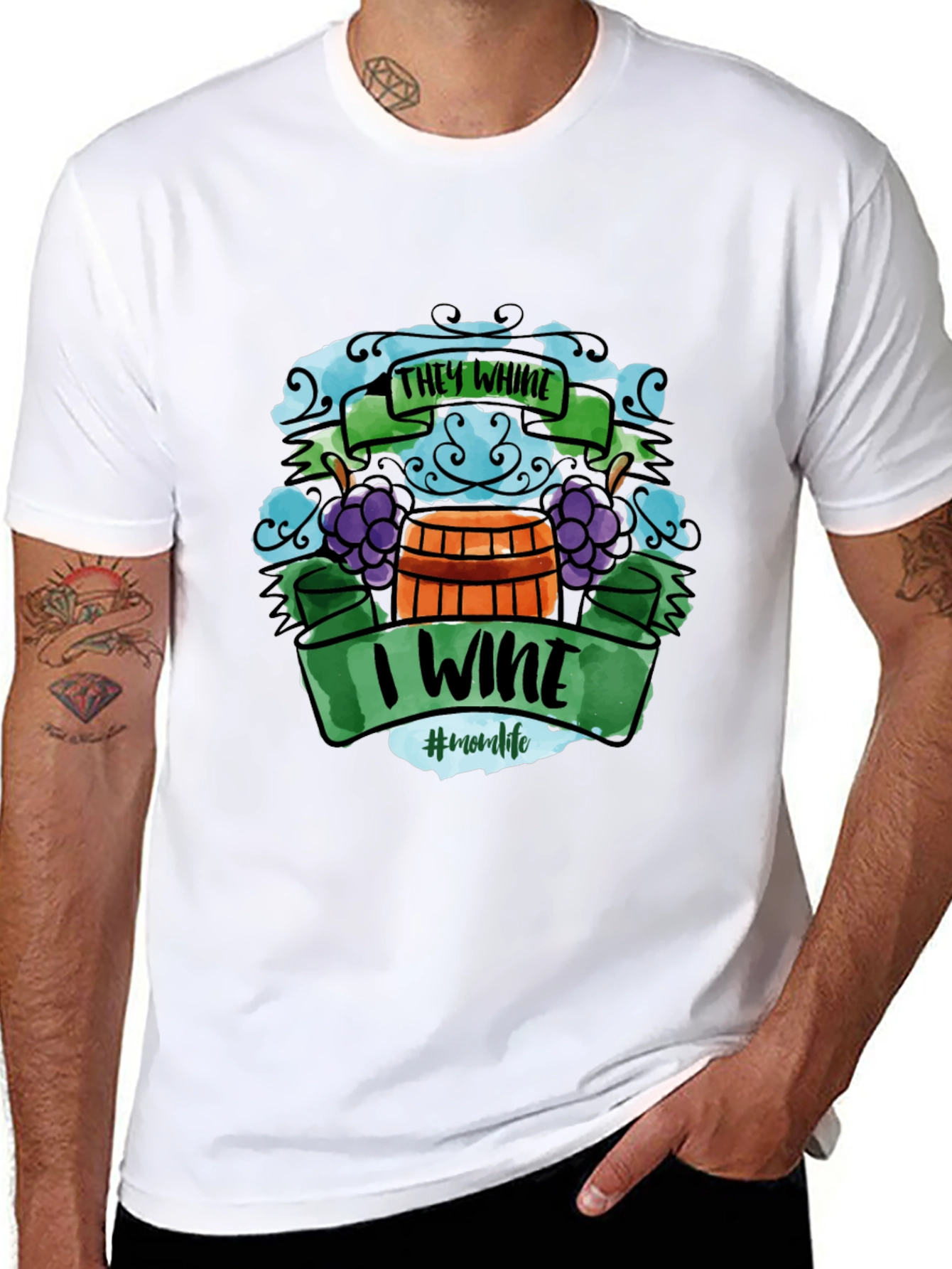 They Whine I Wine T-Shirt - Mom Life Apparel