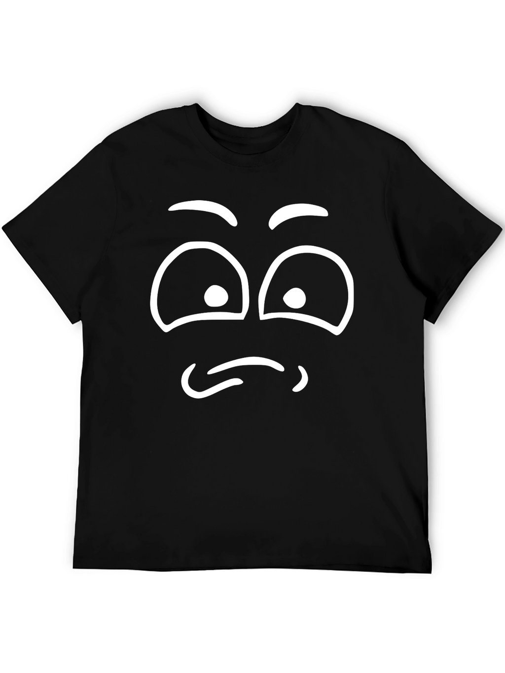 Funny Cartoon Face Black T-Shirt