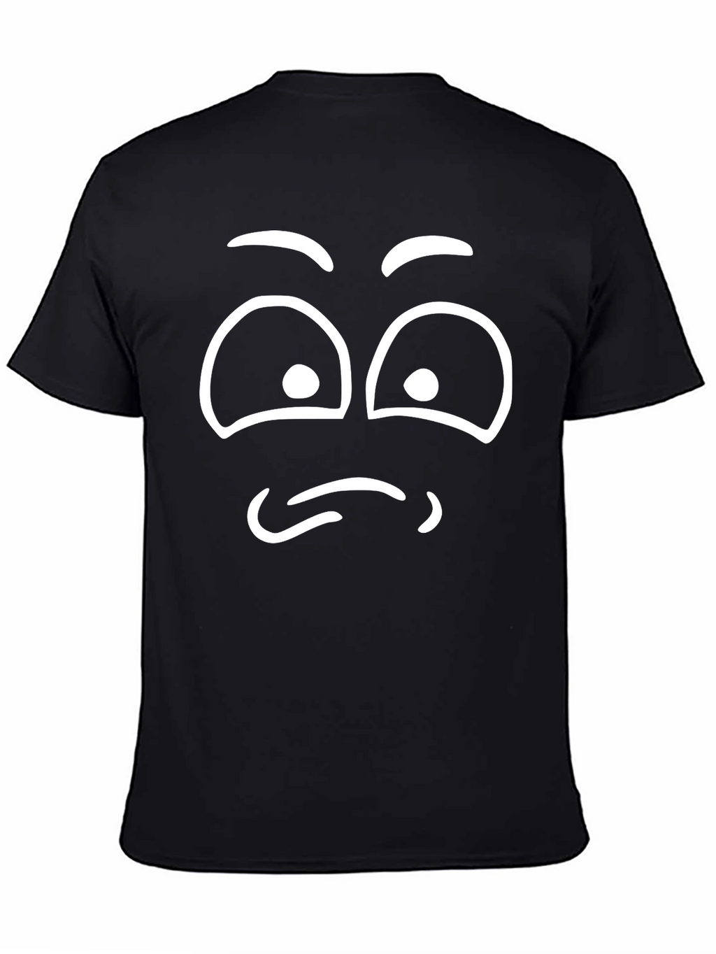Funny Cartoon Face Black T-Shirt