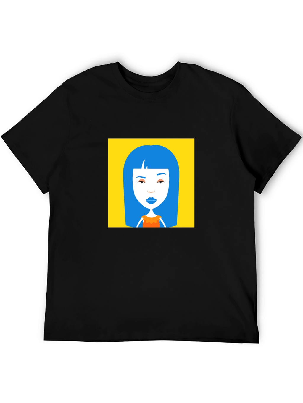 Graphic Tee - Blue Hair Cartoon Art