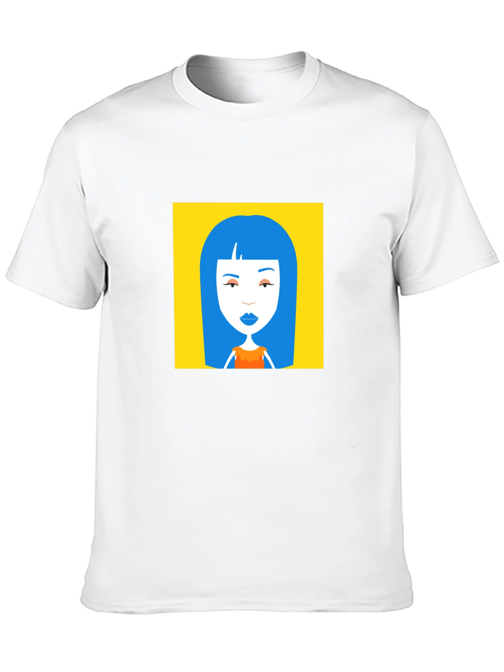 Graphic Tee - Blue Hair Cartoon Art